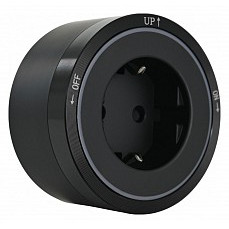 Розетка с заземлением на треке arte milano am-track-sockets 380066ts led-es black